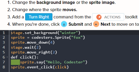 Codesters 6th Grade Coding Activity 2