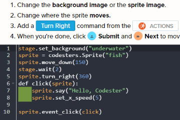 Codesters 7th Grade Coding Activity 2